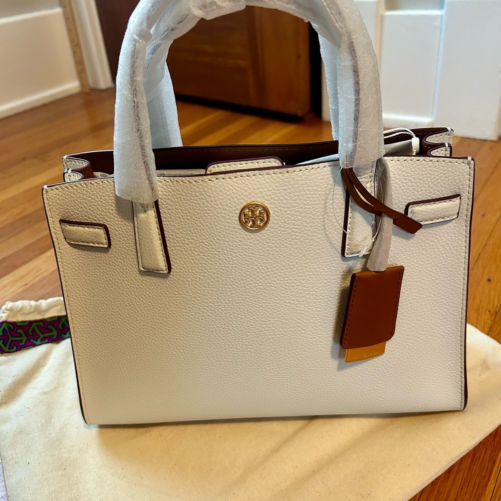 Tory Burch Small Walker Satchel Gardenia White NWT